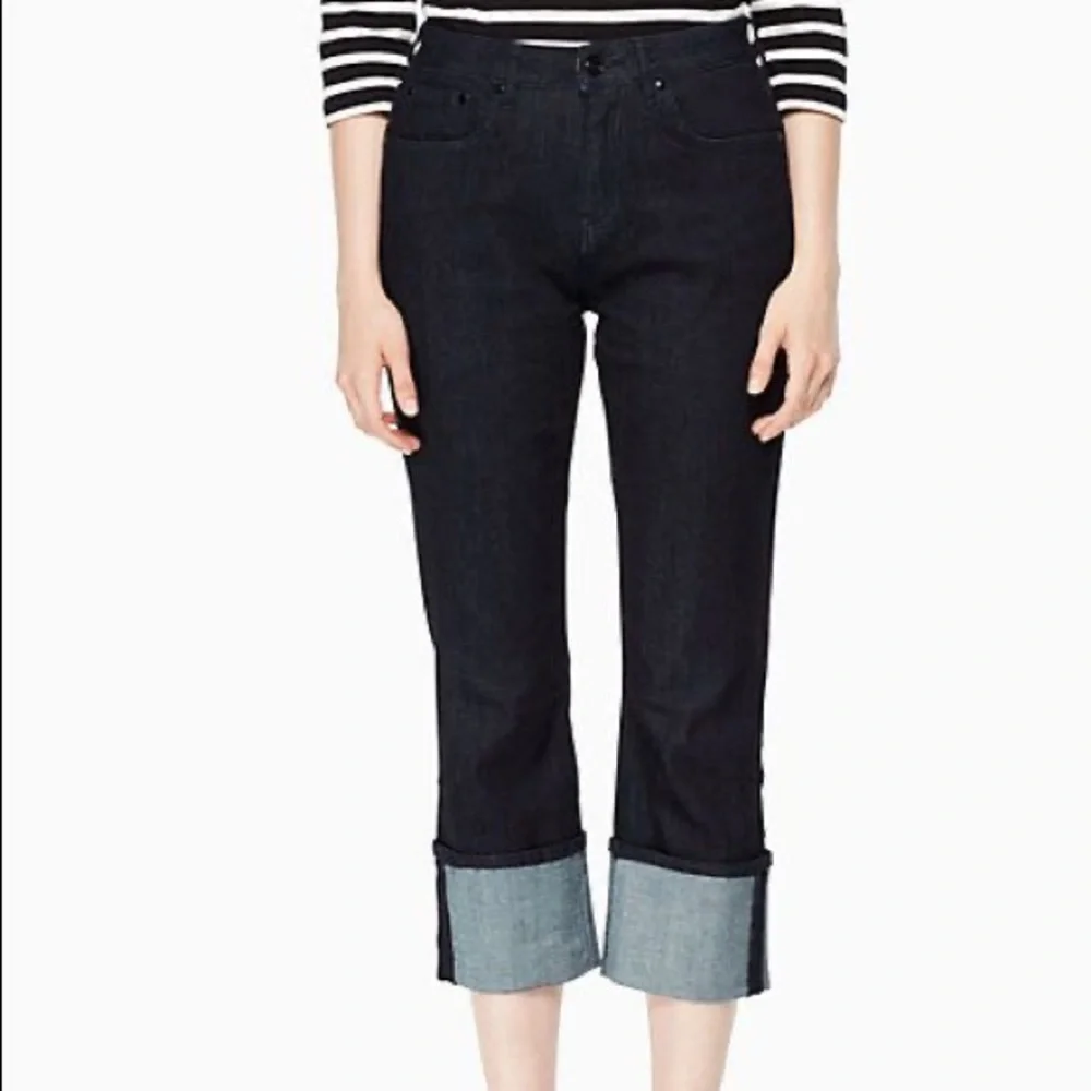 NEW Kate Spade dark cuffed denim jeans size 24
